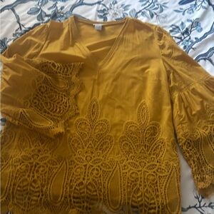 Chico's Mustard Lace Blouse